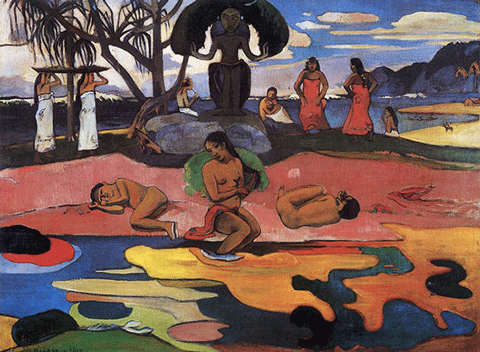 reproductie The day of the god van Paul Gauguin